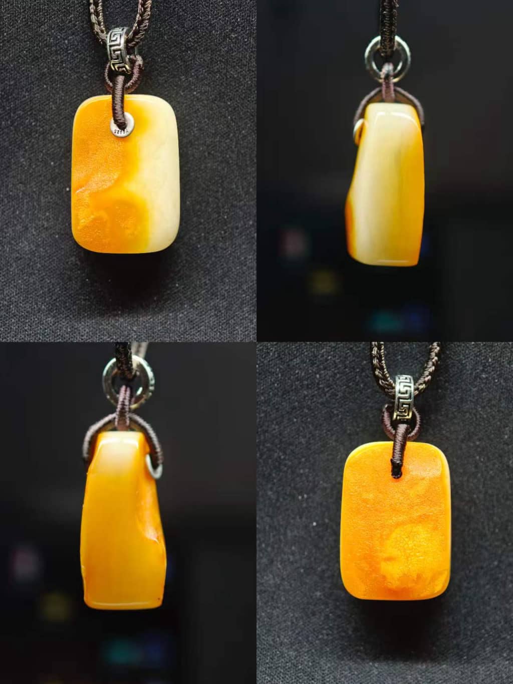 原皮蜜蜡平安牌吊坠